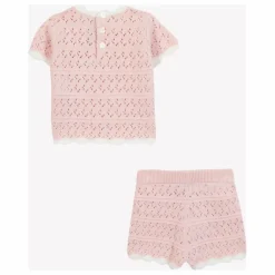 Ensemble T-shirt et Short Pointelle | Rose pâle