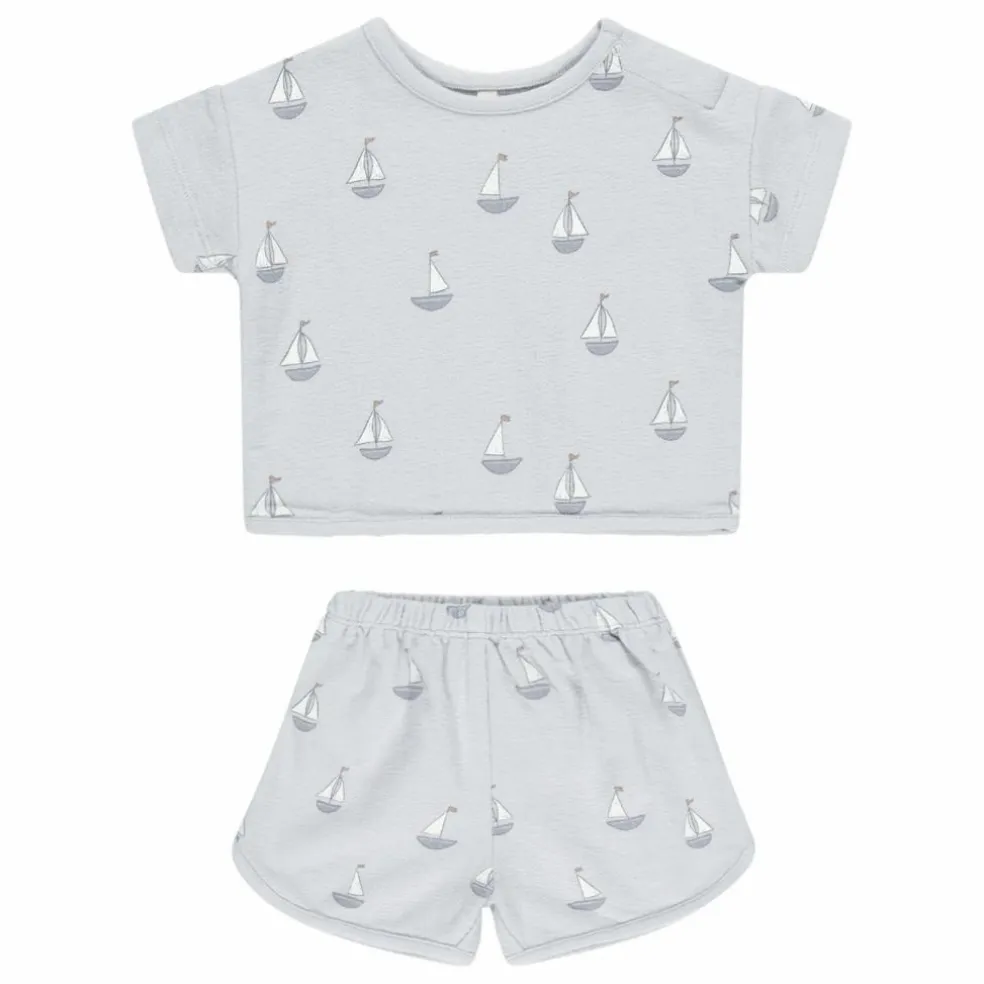 Ensemble T-shirt et Short Voiliers | Bleu gris