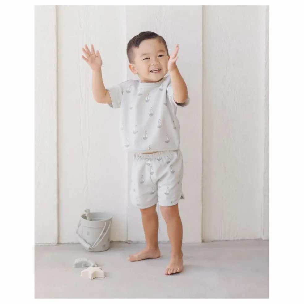 Ensemble T-shirt et Short Voiliers | Bleu gris