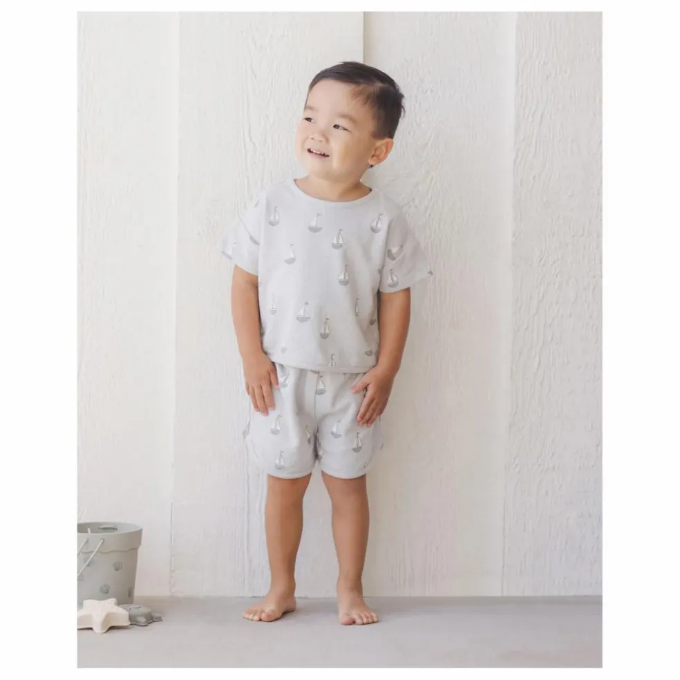 Ensemble T-shirt et Short Voiliers | Bleu gris