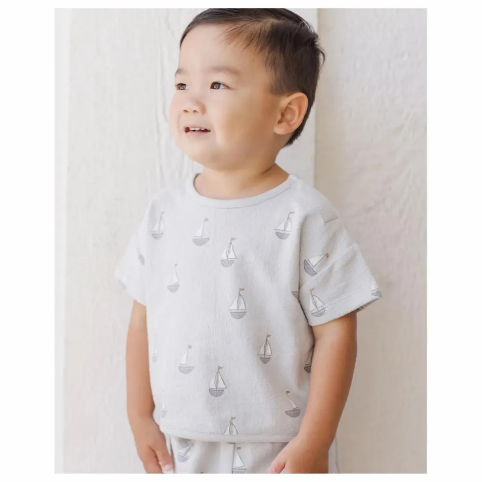 Ensemble T-shirt et Short Voiliers | Bleu gris