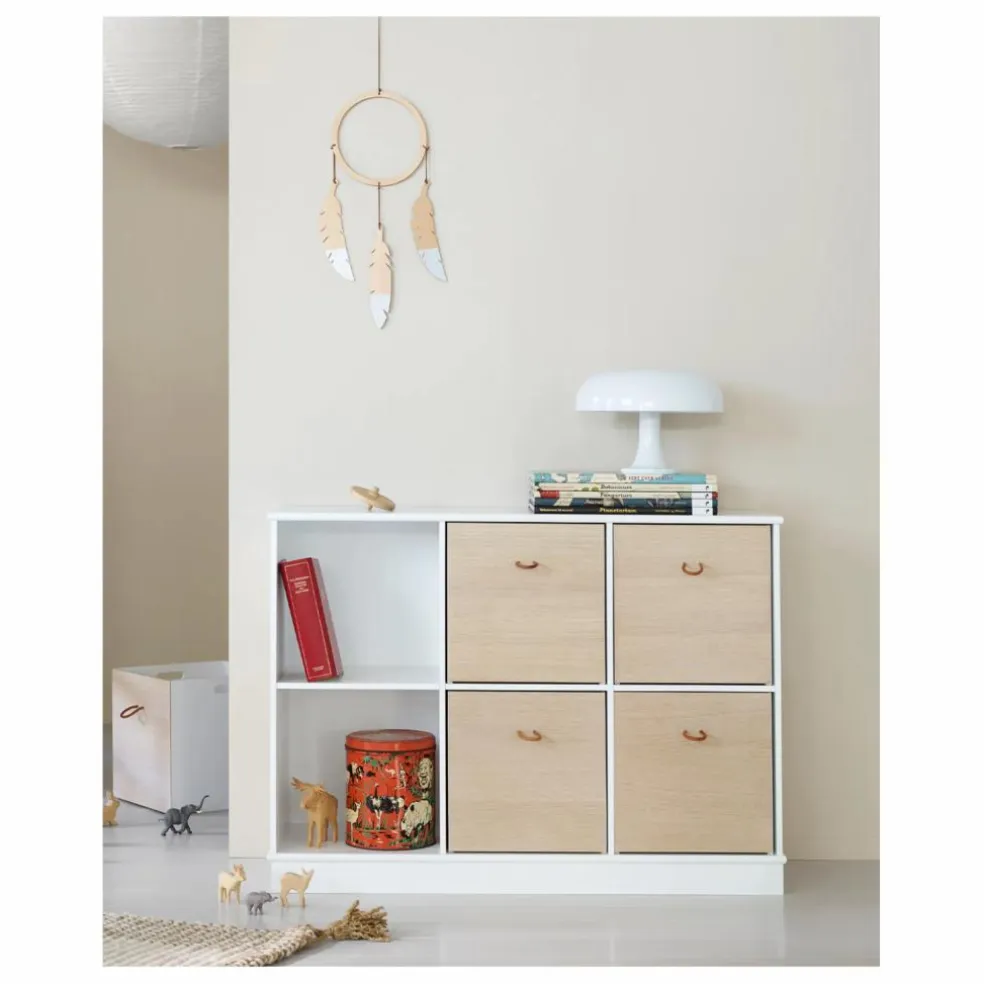 Etagère Wood 3x2 horizontale, avec socle | Blanc