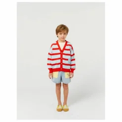 Exclusivité Bobo Choses x Smallable - Cardigan Coton Bio Rayé | Bleu