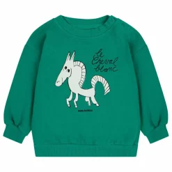 Exclusivité Bobo Choses x Smallable - Sweat Coton Bio Cheval Bébé | Vert