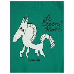 Exclusivité Bobo Choses x Smallable - Sweat Coton Bio Cheval Bébé | Vert