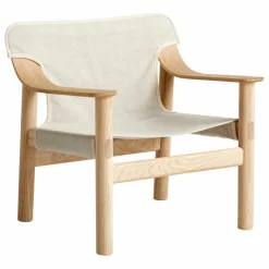 Fauteuil Bernard en chêne et toile, Shane Schneck