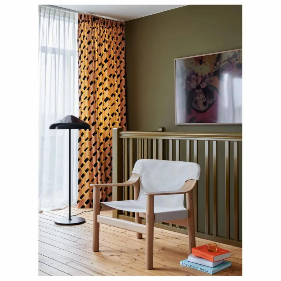 Fauteuil Bernard en chêne et toile, Shane Schneck
