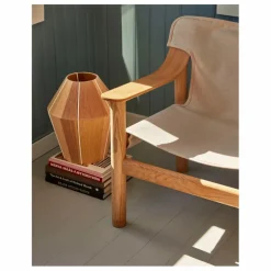 Fauteuil Bernard en chêne et toile, Shane Schneck