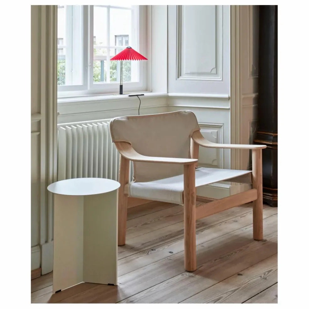 Fauteuil Bernard en chêne et toile, Shane Schneck