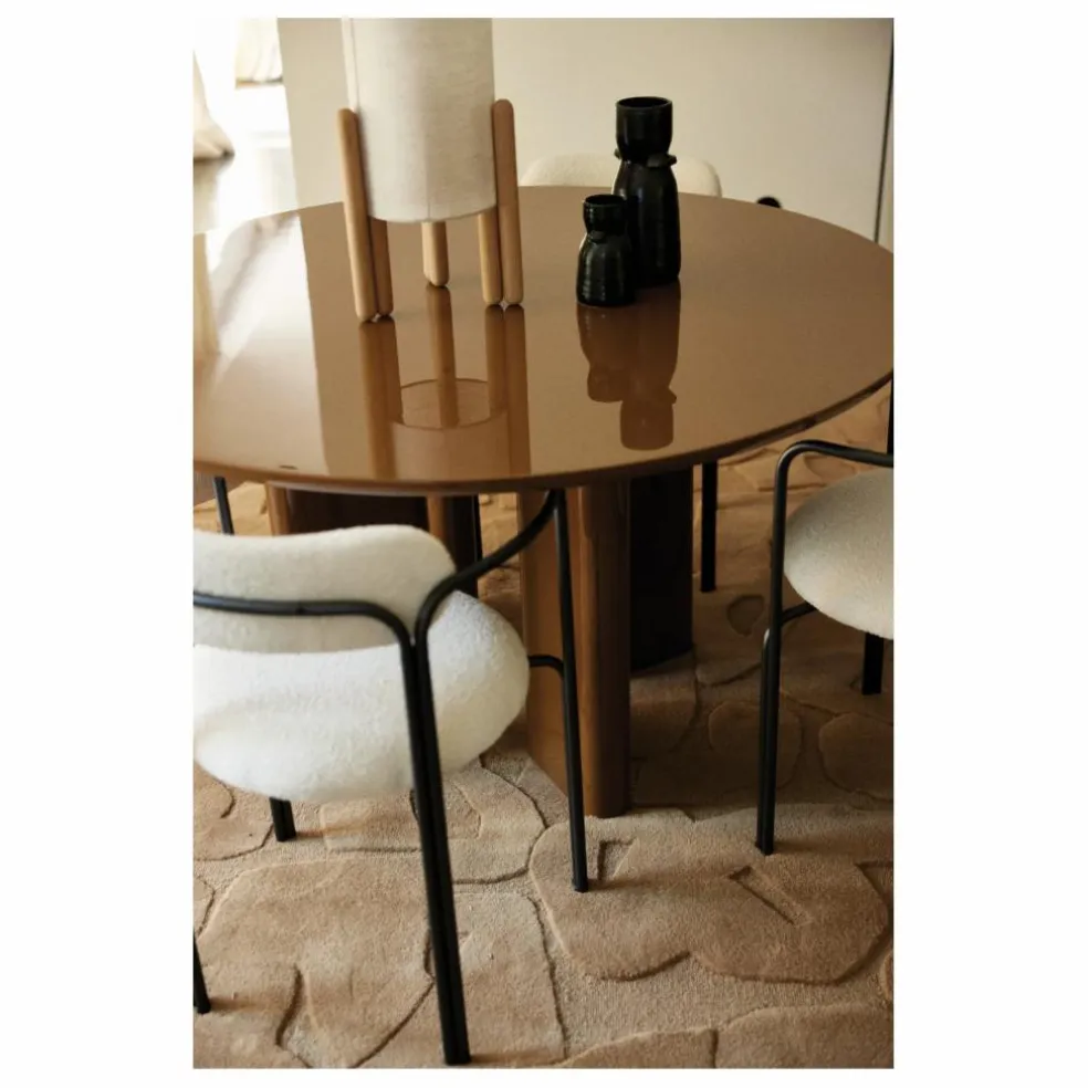Fauteuil colombe, assise en bouclette | Crème