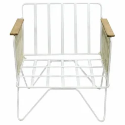 Fauteuil Croisette blanc epoxy, velours | Rose