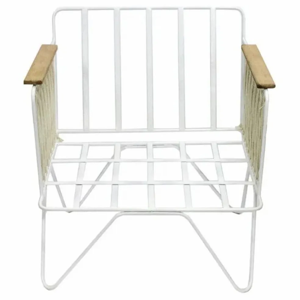 Fauteuil Croisette blanc epoxy, velours | Rose