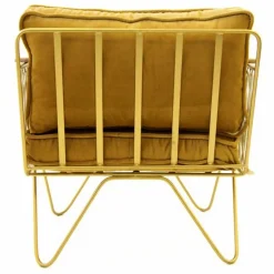 Fauteuil Croisette noir, velours | Camel