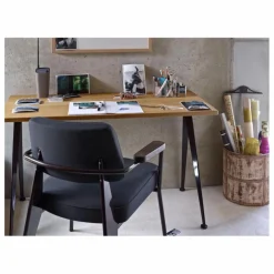 Fauteuil Direction, piétement noir foncé- Jean Prouvé | Gris foncé