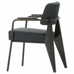 Fauteuil Direction, piétement noir foncé- Jean Prouvé | Gris foncé