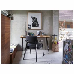 Fauteuil Direction, piétement noir foncé- Jean Prouvé | Gris foncé