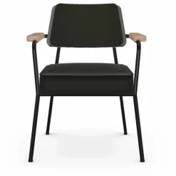 Fauteuil Direction, piétement noir foncé- Jean Prouvé | Gris foncé