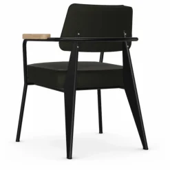 Fauteuil Direction, piétement noir foncé- Jean Prouvé | Gris foncé