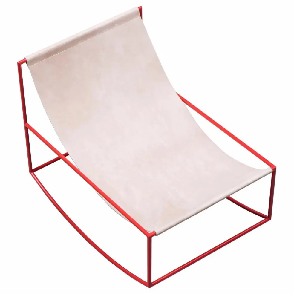 Fauteuil en cuir Rocking Chair