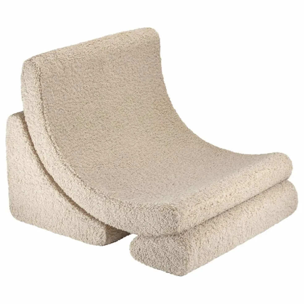 Fauteuil en teddy Moon | Beige