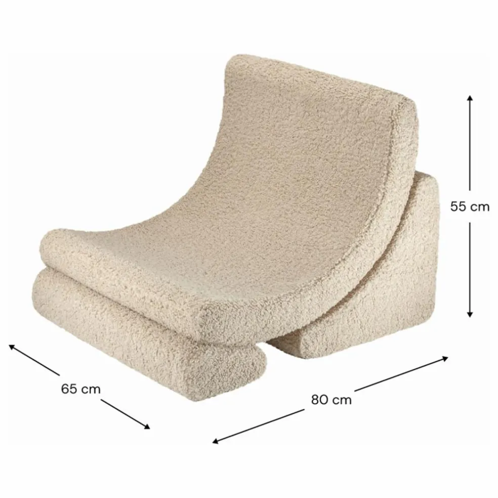 Fauteuil en teddy Moon | Beige
