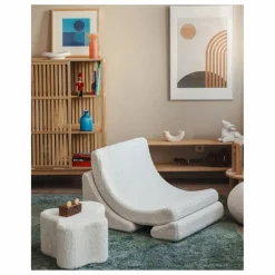 Fauteuil en teddy Moon | Ecru