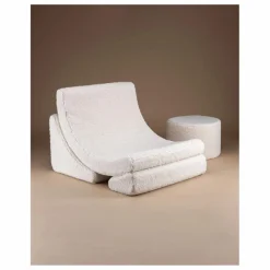 Fauteuil en teddy Moon | Ecru
