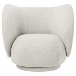 Fauteuil en tissu bouclé Rico | Crème