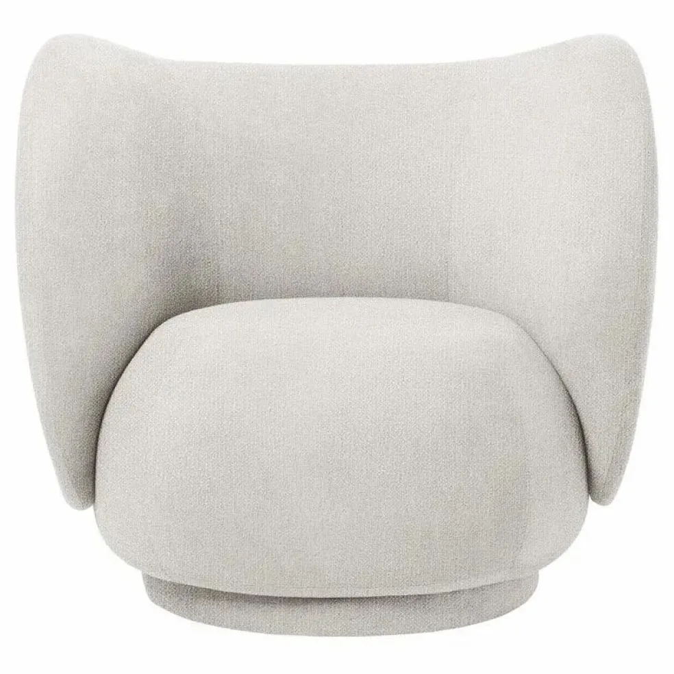 Fauteuil en tissu bouclé Rico | Crème