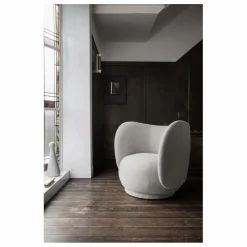 Fauteuil en tissu bouclé Rico | Crème