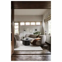 Fauteuil en tissu bouclé Rico | Crème