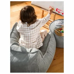 Fauteuil en velours côtelé | Bleu Clair