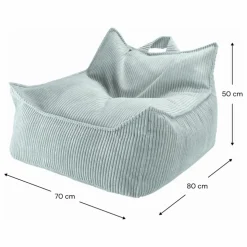 Fauteuil en velours côtelé | Bleu Clair