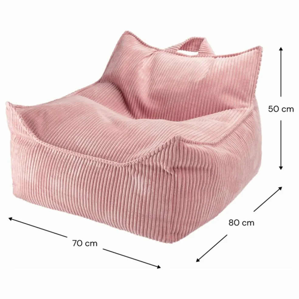Fauteuil en velours côtelé | Rose