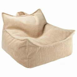 Fauteuil en velours côtelé | Marron clair