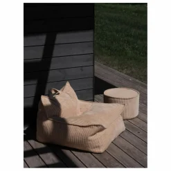 Fauteuil en velours côtelé | Marron clair