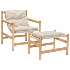 Fauteuil et repose-pieds Heritage | Beige