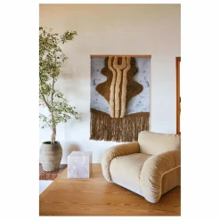 Fauteuil lounge en velours Arc | Crème