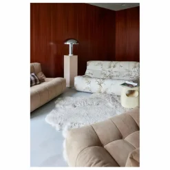 Fauteuil lounge en velours côtelé Lazy | Marron clair