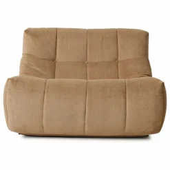 Fauteuil lounge en velours côtelé Lazy | Marron clair
