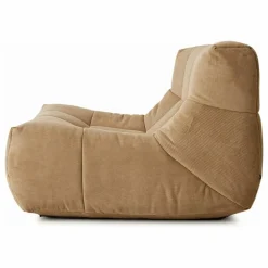 Fauteuil lounge en velours côtelé Lazy | Marron clair