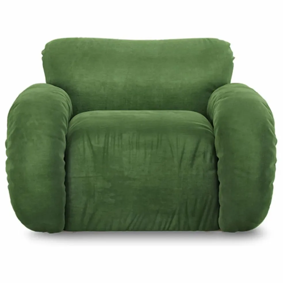 Fauteuil lounge en velours Arc | Vert