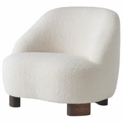 Fauteuil lounge Margas LC1 piètement en noyer | Ivoire