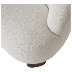 Fauteuil lounge Margas LC1 piètement en noyer | Ivoire