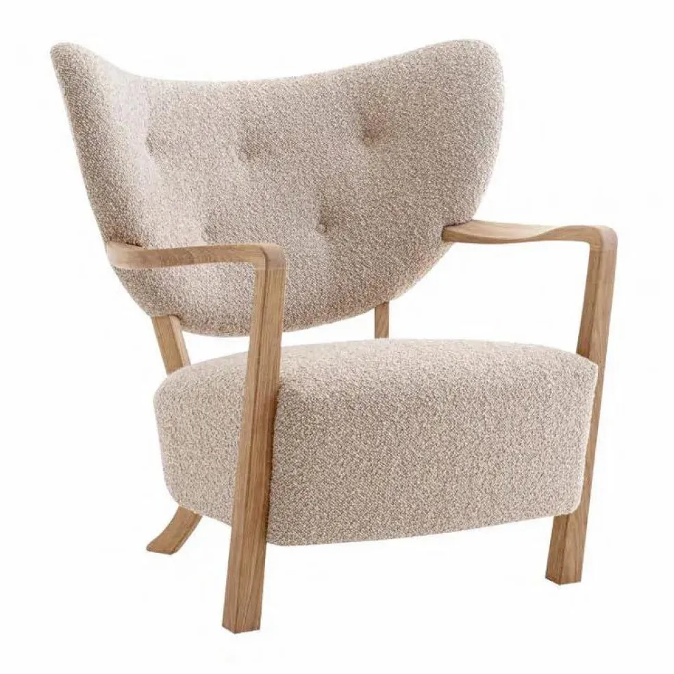 Fauteuil Wulff ATD2, piétement en chêne | Beige