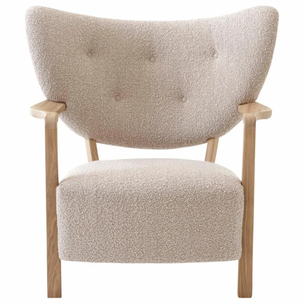 Fauteuil Wulff ATD2, piétement en chêne | Beige