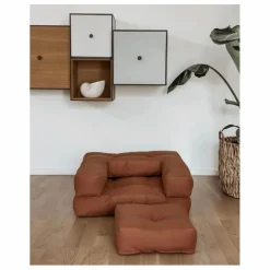 Fauteuil-pouf Cube pour enfant | Brun