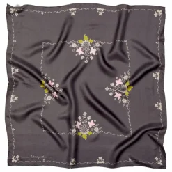 Foulard Brodaria Sia Soie | Gris anthracite