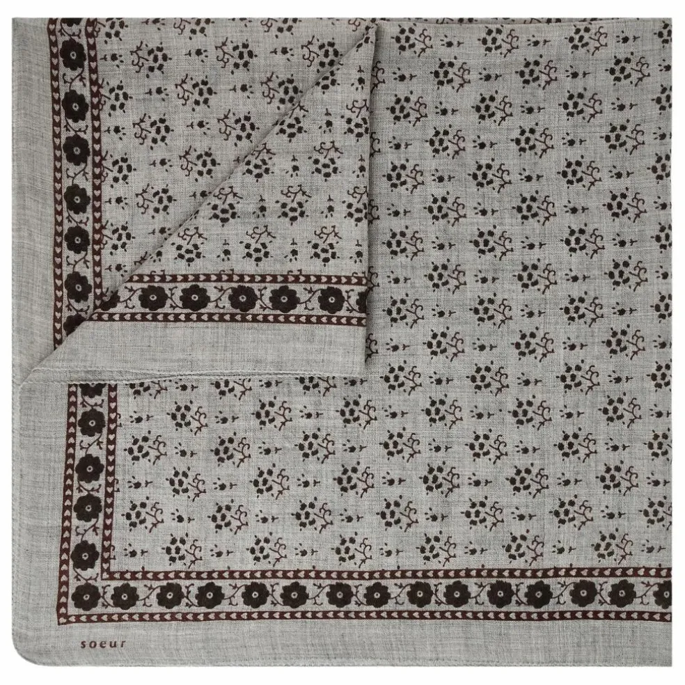 Foulard C Twill Laine | Gris clair