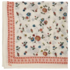 Foulard Camélias Brodé Laine | Ecru
